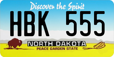 ND license plate HBK555