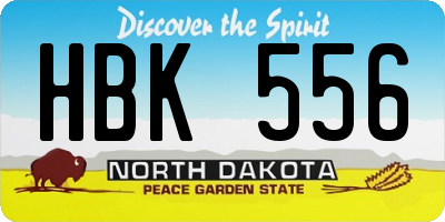 ND license plate HBK556