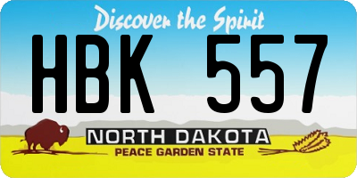 ND license plate HBK557