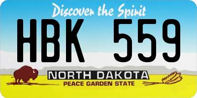 ND license plate HBK559