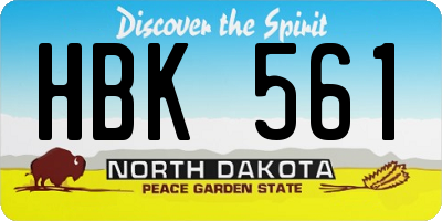 ND license plate HBK561