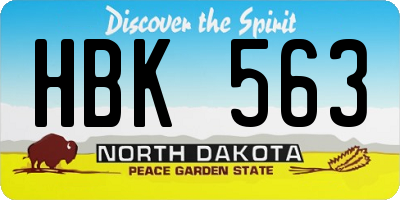 ND license plate HBK563