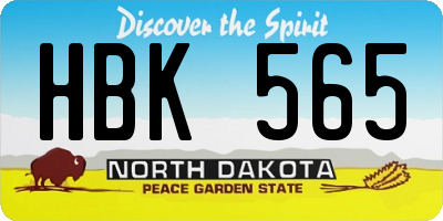 ND license plate HBK565