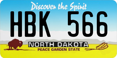 ND license plate HBK566