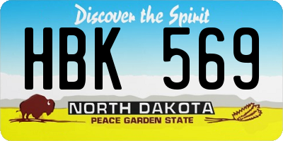 ND license plate HBK569