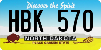 ND license plate HBK570