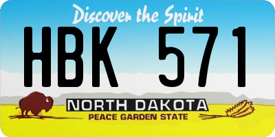 ND license plate HBK571