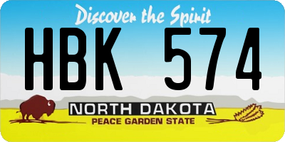 ND license plate HBK574