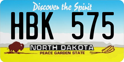 ND license plate HBK575