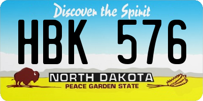 ND license plate HBK576