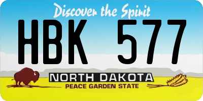 ND license plate HBK577