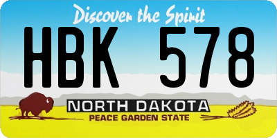 ND license plate HBK578