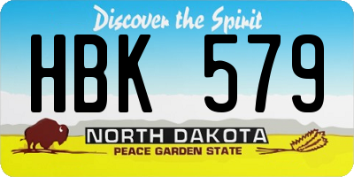 ND license plate HBK579