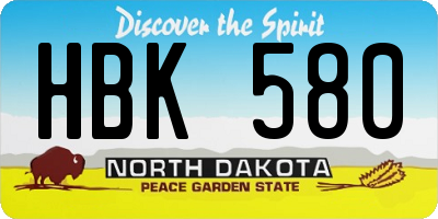 ND license plate HBK580