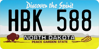 ND license plate HBK588