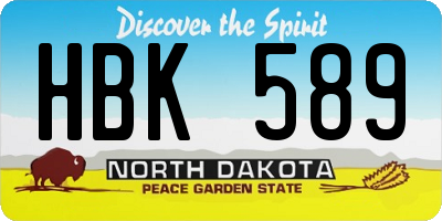 ND license plate HBK589