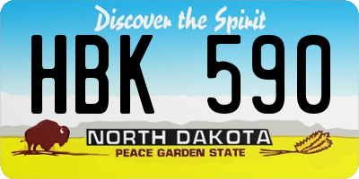 ND license plate HBK590