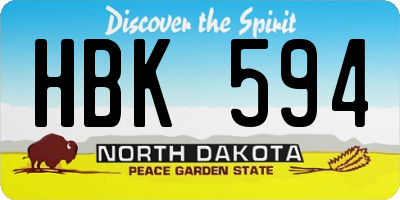 ND license plate HBK594