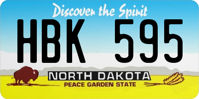 ND license plate HBK595