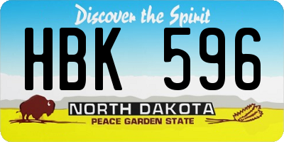 ND license plate HBK596