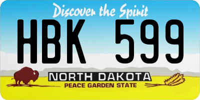 ND license plate HBK599