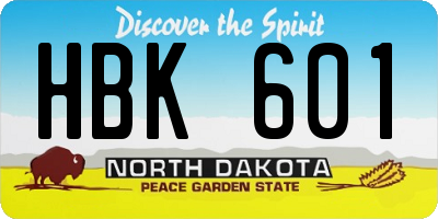 ND license plate HBK601