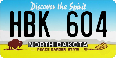 ND license plate HBK604