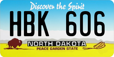 ND license plate HBK606