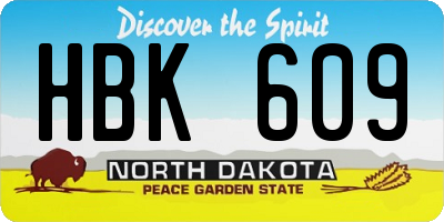ND license plate HBK609