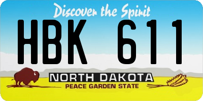 ND license plate HBK611