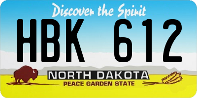 ND license plate HBK612