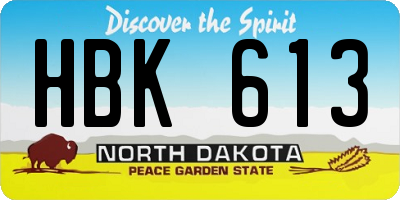 ND license plate HBK613