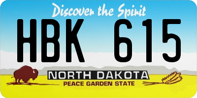 ND license plate HBK615