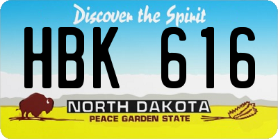 ND license plate HBK616