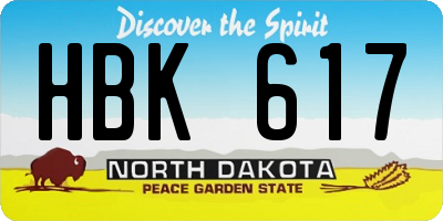 ND license plate HBK617