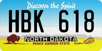 ND license plate HBK618