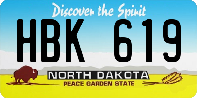 ND license plate HBK619