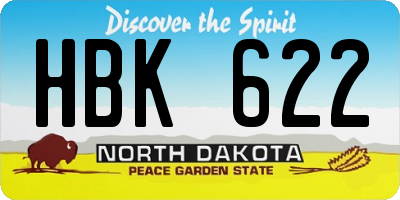 ND license plate HBK622