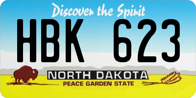 ND license plate HBK623