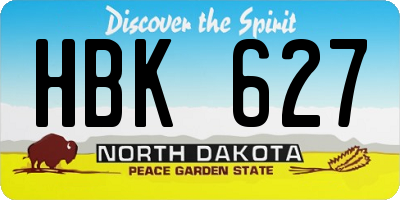 ND license plate HBK627