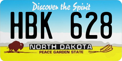 ND license plate HBK628