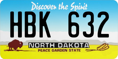 ND license plate HBK632