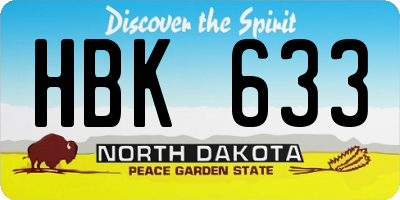 ND license plate HBK633