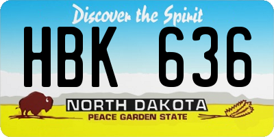 ND license plate HBK636