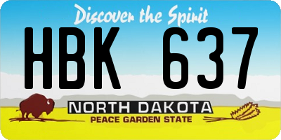 ND license plate HBK637