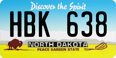 ND license plate HBK638