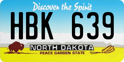 ND license plate HBK639