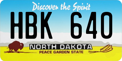 ND license plate HBK640