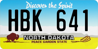 ND license plate HBK641