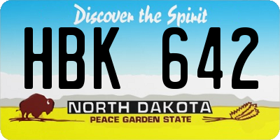 ND license plate HBK642